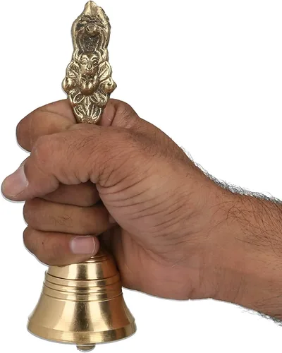Vista 2 de Campana de servicio de mano de 3.5" de 1.5 pulgadas de diámetro - latón pulido