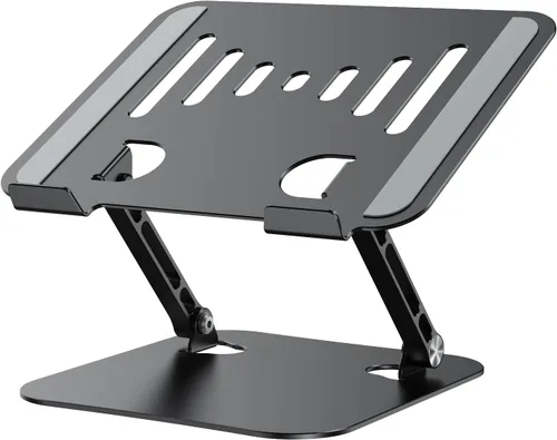 Vista 2 de K&ZZ Soporte ajustable para computadora portátil de aluminio plegable para 03-Negro