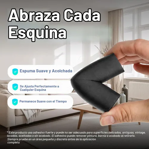 Vista 8 de Paquete de 8 protectores de esquina para bebés para hacer esquinas y bordes a prueba de bebés; cubiertas de esquina de mesa para seguridad del bebé