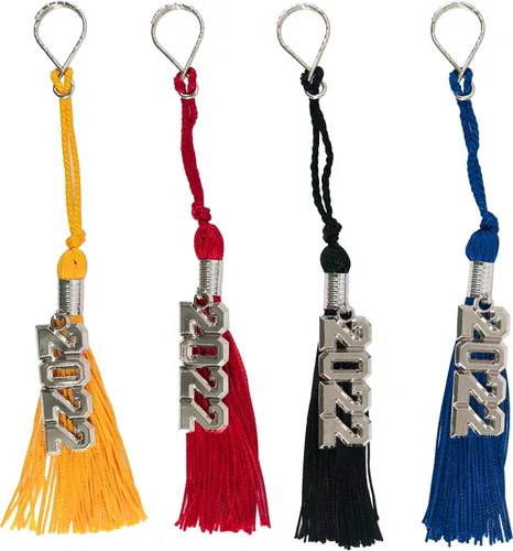 Vista 8 de GraduationMall Llavero de borla de graduación con dije extraíble de año de plata 2023, llavero de graduación, regalo para él y ella, negro, 1 pieza