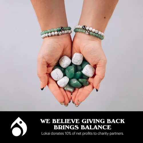 Vista 5 de Lokai Gemstone Beaded Bracelet for Women & Men, Stone & Metal Collection - Crystal & Gemstone Jewelry Fashion Bracelet Slides-On for Comfortable Fit