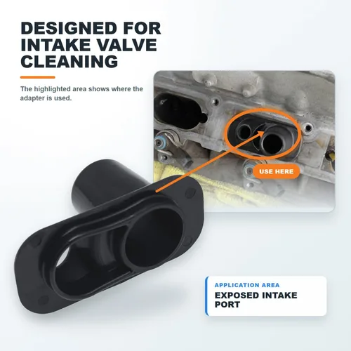 Vista 2 de Adaptador de carbón para limpieza de nogal compatible con válvula de admisión de motores VW Audi TFSI 2005-2017