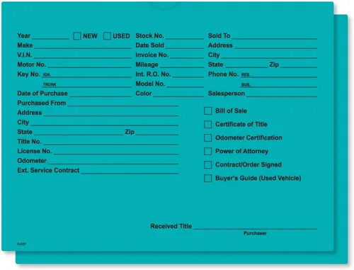 Vista 8 de Paquete de 100 sobres para concesionarios de automóviles de 9 x 12 pulgadas, estampado azul