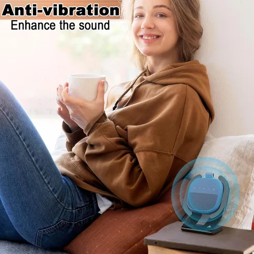 Vista 6 de Soporte de escritorio para altavoz portátil Bose SoundLink Micro 2, soporte de altavoz acrílico, soporte de mesa con soporte base antideslizante