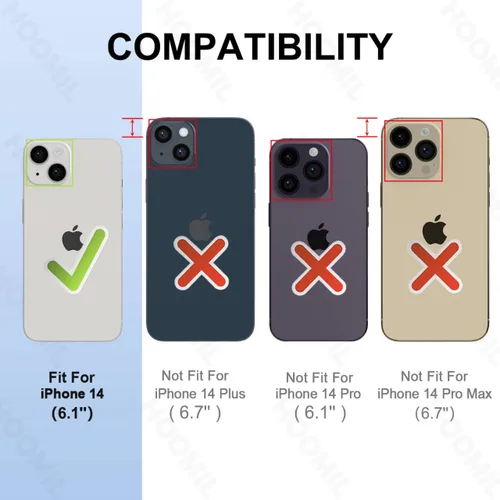 Vista 348 de HOOMIL Funda para iPhone 7 Plus/iPhone 8 Plus de 5.5 Pulgadas, sin amarillamiento, protección contra caídas, cubierta trasera dura transparente