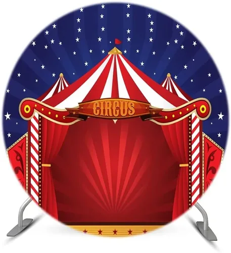 Vista 2 de Carpa de circo redonda de 6 x 6 pies para carnaval, fiesta de cumpleaños, suministros para fotografía de fondo, aniversario, banquete, baby shower
