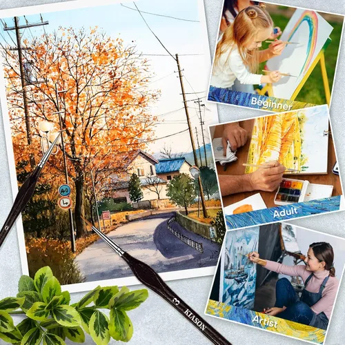 Vista 6 de 5 pinceles de pintura en miniatura para detalles finos, pinceles de pintura para detalles, pinceles pequeños para arte, manualidades, acrílico