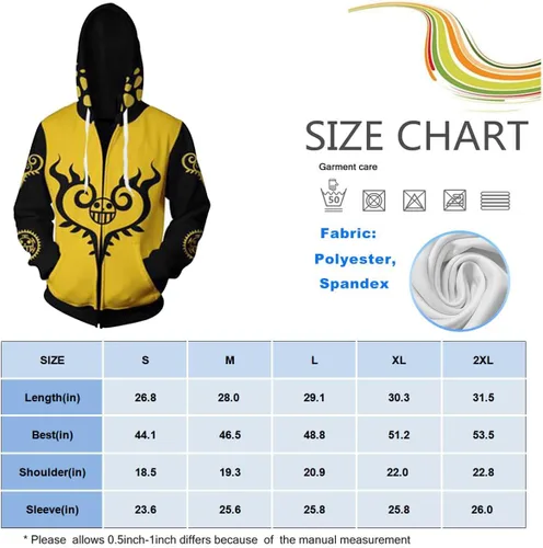 Vista 5 de yuanzhoulv Sudadera con capucha de anime Trafalgar Law Luffy, disfraz de cosplay