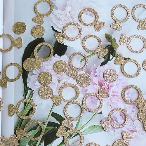 Vista 9 de Gold Wedding Confetti, 100 Pcs I DO Engagement (Pack of 2)
