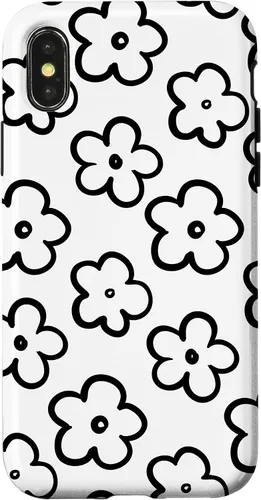 Vista 5 de Funda para iPhone 11 Pro Max con diseño de flores silvestres en blanco y negro