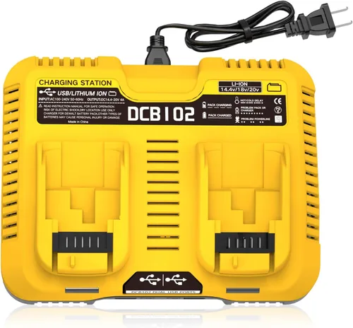 Vista 8 de 2 Packs 12Ah Replacement for Dewalt 20V Battery DCB208 and DCB102 Charger Amarillo