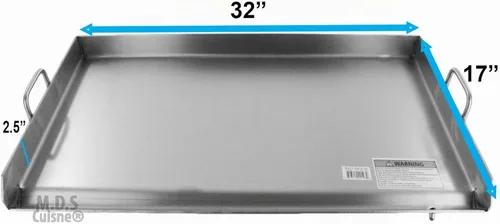 Vista 7 de Parrilla de parrilla de acero inoxidable 32 "x 17" Plancha BBQ Heavy Duty Comal al aire libre Estufa nueva