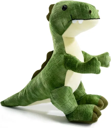 Vista 9 de HollyHOME Juguete de dinosaurio T-Rex de peluche con escamas texturizadas suaves y realistas, lindo regalo de dinosaurio para niños, azul y blanco