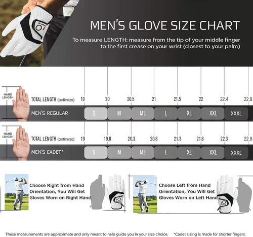 Vista 6 de FINGER TEN Golf Gloves Men Left Right Hand 5 Pack Blanco (guantes para hombre)