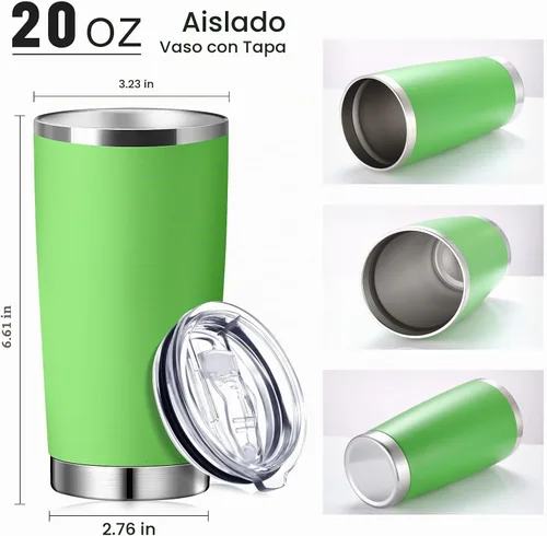 Vista 2 de Sieral 36 Pack Stainless Steel Tumblers Bulk with Lids, 20 oz, Cool Color Color fresco