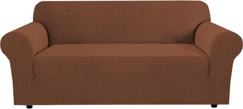 Vista 105 de H.VERSAILTEX Funda elástica para sofá, fundas suaves para muebles de 3 cojines, con tela jacquard gruesa a cuadros con parte inferior elástica, sofá