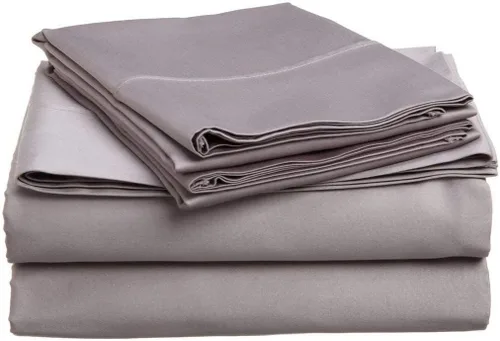 Vista 24 de Juego de sábanas de lujo de 600 hilos para sofá cama – Pima algodón 4 piezas sofá doble negro sólido ajuste hasta 5 pulgadas de profundo bolsillo