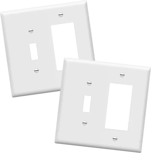 Vista 14 de ENERLITES - Placa de pared combinada para interruptor de palanca y enchufe decorativo, cubierta de acero inoxidable 201, resistente a la corrosión