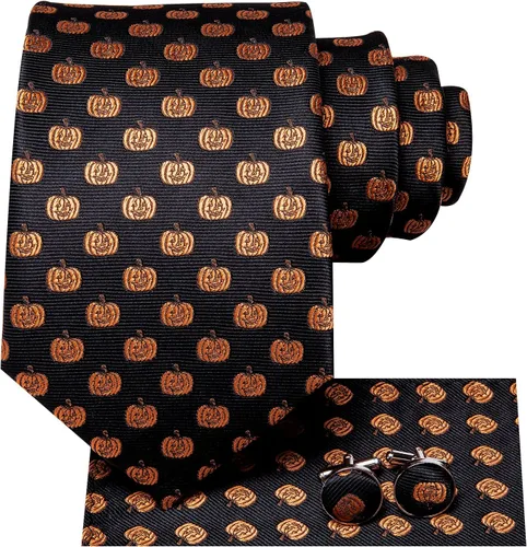 Vista 10 de Hi-Tie Corbata clásica de cachemira para hombre con pañuelo y gemelos a cuadros
