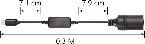 Vista 6 de CERRXIAN Cable de alimentación USB C macho a 12V 8W para encendedor de cigarrillos, cable de alimentación para Dash Cam, GPS, tiras de luz LED