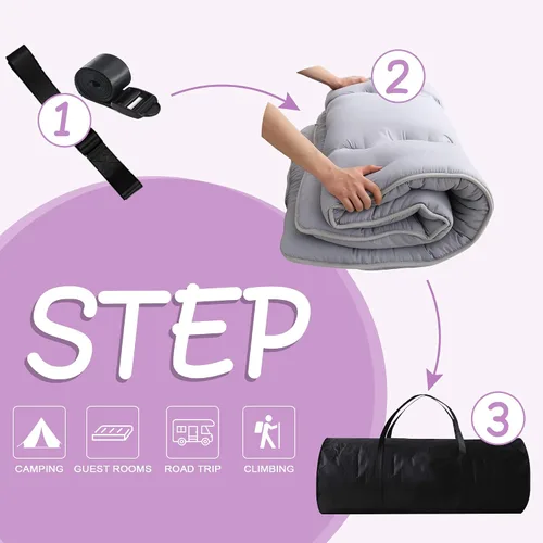 Vista 7 de MIRUO Colchoneta de dormir en el suelo para adultos, colchón de futón para niños, colchoneta para dormir, colchón de suelo para adultos, colchón