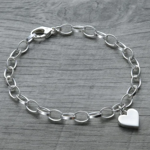 Vista 3 de Heart Charm Bracelet in Sterling Silver