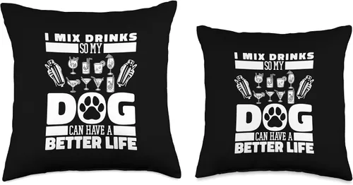 Vista 3 de Bartender Gifts & Accessories Almohada para perro Barman Mixologist-Cocktologist Barman, 16 x 16 pulgadas, multicolor
