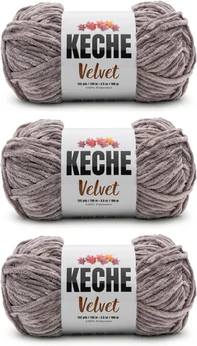 Vista 40 de Keche Hilo para ganchillo, hilo de terciopelo, chenilla suave, manta de bebé voluminosa amigurumi Yarn 3.53 oz (132 yardas) - Arona