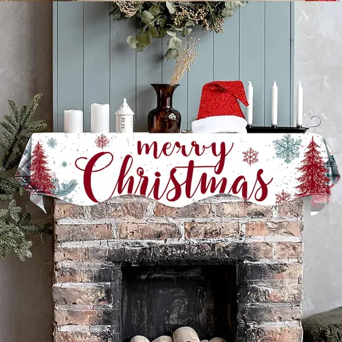 Vista 3 de Bufanda de mantel de Navidad de 70 x 17 pulgadas, decoración para chimenea, bufanda, estantes, bufanda, corredor, decoración de día festivo