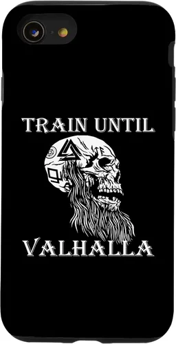 Vista 13 de iPhone 15 Train Until Valhalla Fitness Weight Training Ragna Viking Case