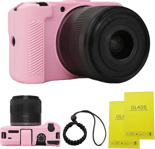 Vista 9 de Funda EOS R50V, funda protectora de silicona suave para cámara digital Canon EOS R50 V, diseño antiarañazos, ajuste delgado, con 2 protectores