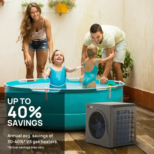 Vista 4 de TURBRO Bomba de Calor para Piscina de 18,000 BTU, Calefactor Eléctrico para Piscinas sobre el Suelo y Spas de hasta 6,000 Galones, Intercambiador