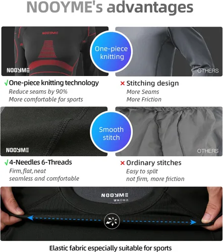Vista 4 de NOOYME Capa base térmica para mujer, pantalones largos para clima frío