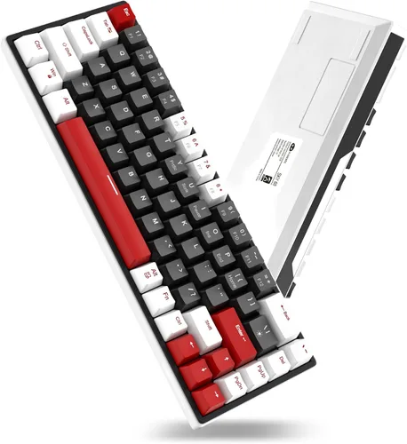 Vista 8 de MageGee SKY68 - Teclado mecánico para juegos, 68 teclas, compacto con retroiluminación LED azul, mini teclado ergonómico con cable para Windows PC