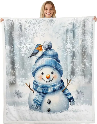 Vista 18 de Manta de cama Kawaii de Papá Noel, manta rústica de felpa con corona de Navidad para decoración rústica del hogar, manta de franela de flores rojas