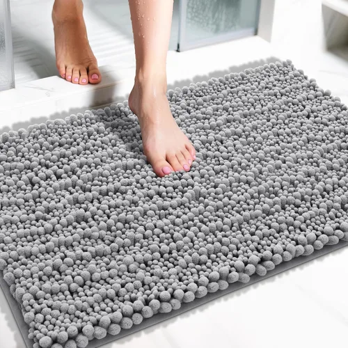Vista 119 de Yimobra Alfombras de Baño Antideslizantes Lavables - Alfombra de Baño de Chenilla Ultra Suave Absorbente, Alfombra Peluda de Secado Rápido para Negro