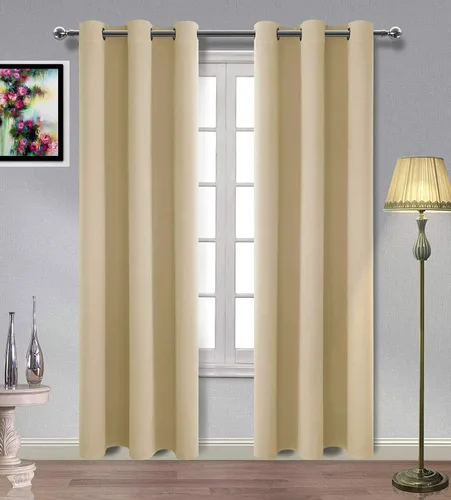 Vista 9 de MDS - Paneles de cortinas opacas para ventana, armarios de puertas de dormitorio, ojales sólidos en la parte superior, con aislamiento térmico