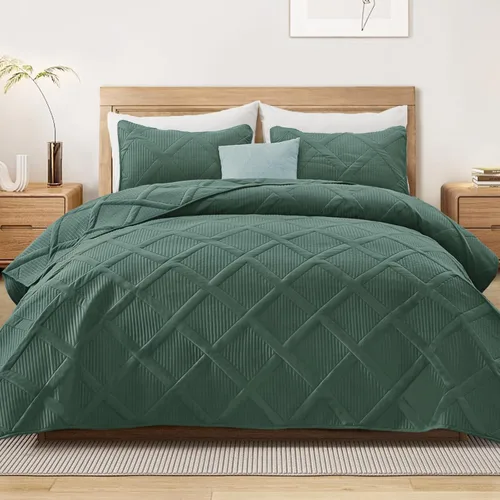 Vista 12 de Exclusivo Mezcla Twin Size Quilt Set, Black Soft Bedspreads with 1 Pillow Sham, Modern Striped Pattern, Lightweight Bedding Set Coverlets for All