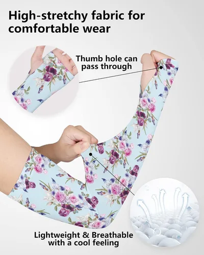 Vista 4 de 2 Pairs Gardening Sleeves for Women Sun Protection Arm Sleeves for Women Anti-Slip Floral Gardening Sleeves