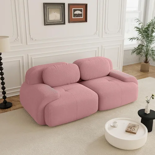 Vista 55 de Sofás modulares sin hueso de 152.8 pulgadas para sala de estar, sofá modular con diván en forma de L, cómodo asiento profundo tapizado de tela