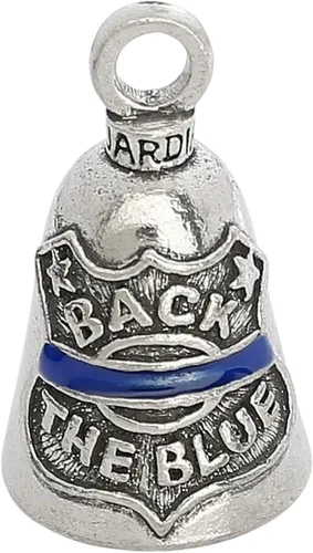 Vista 11 de Guardian Bell Campana patriótica de buena suerte con llavero y bolsa de regalo de terciopelo negro Campana de motocicleta Peltre sin plomo