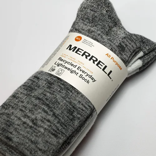 Vista 4 de Merrell Calcetines acolchados ligeros reciclados para hombre y mujer, paquete de 3 pares, soporte de arco de senderismo Repreve