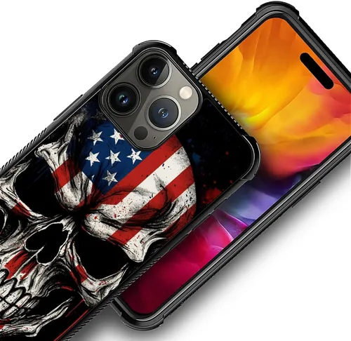 Vista 201 de Funda compatible con iPhone 8, a prueba de golpes, antiarañazos, bandera de ciervos de cola blanca de grano de madera estadounidense