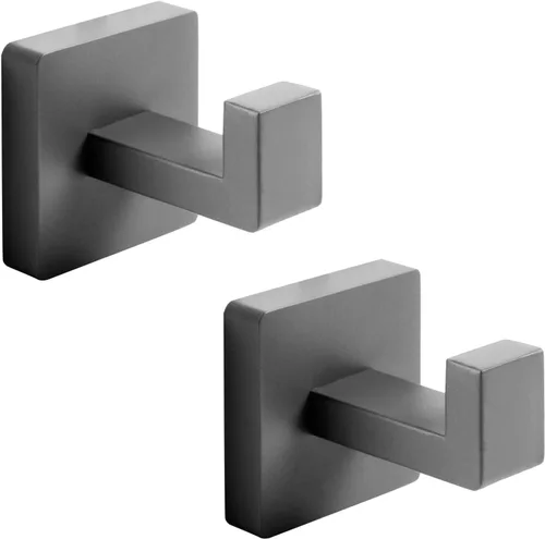 Vista 7 de Ganchos para Toallas de Acero Inoxidable de Servicio Pesado, Ganchos Cuadrados para Bata Montados en la Pared para Baño, Cocina, Dormitorio, Hotel