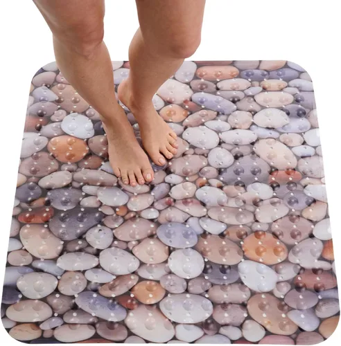 Vista 19 de ENKOSI Tapete de ducha extra grande antideslizante – 47 x 32 pulgadas – Tapete de ducha de baño XL – Tapetes de ducha grandes para suelos de ducha