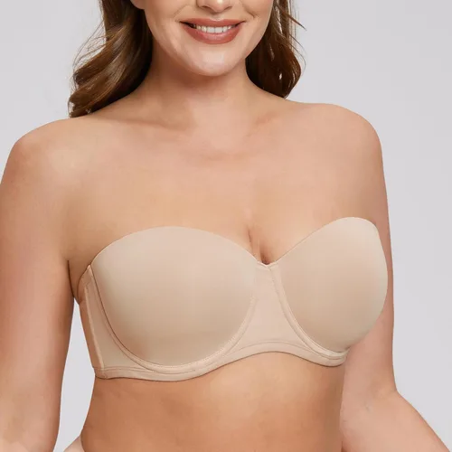 Vista 5 de MELENECA Sujetador sin tirantes para mujer para busto grande y espalda alisado talla grande con aros