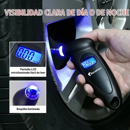 Vista 4 de Medidor digital de presión de neumáticos (negro (1PK), 1 paquete Negro (1 unidad)