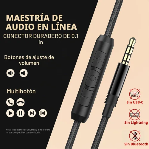 Vista 4 de AILIHEN C90 Auriculares con Cable con Micrófono y Control de Volumen, Auriculares Over Ear con Cable de 3.5mm con Reducción de Ruido, Auriculares