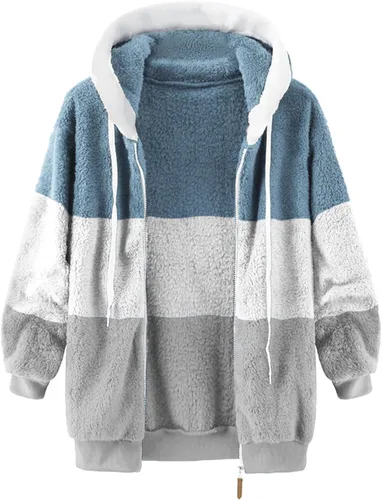 Vista 2 de SNKSDGM Women's 2023 Fashion Fuzzy Fleece Jackets Warm Winter Zipper Warm Shearling Shaggy Faux Fur Hoodies Coat Outwear