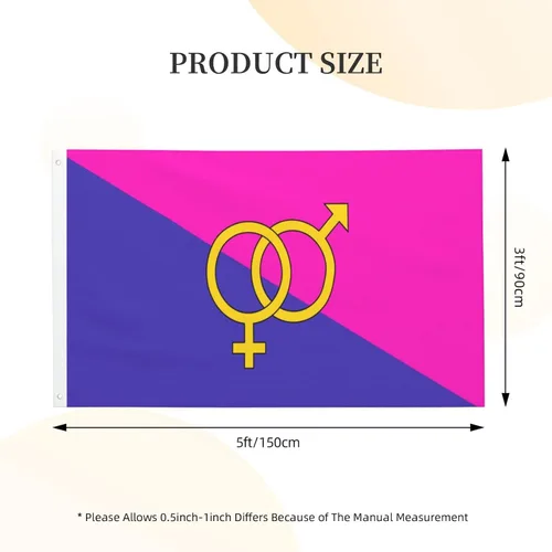 Vista 3 de Bandera de orgullo heterosexual heterosexual de 3 x 5 pies, decoración de doble cara para exteriores